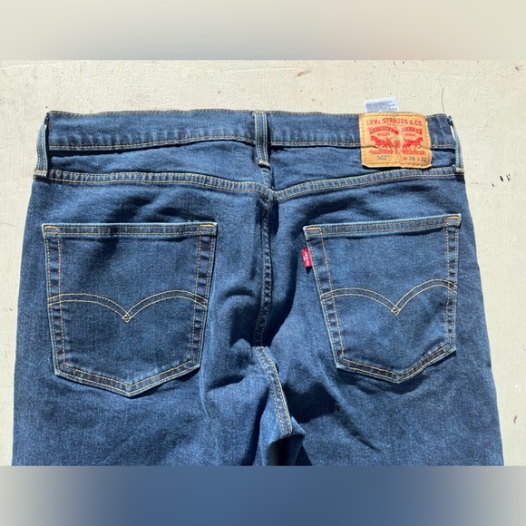 Men’s Levi’s 502 Jeans Blue Straight Leg 36x32 Icon Denim Athletic Stretch Slim - Picture 12 of 13